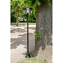 Lutec Lampadaire dextrieur FIA 3 flammes, angulaire, langue E27 IP44, noir mat gradable