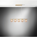 ECO-Light pendant luminaire NEPTUN 5 flames G9 IP20, champagner, brass 