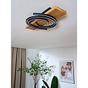 ECO-Light Luminaire de plafond RIFIA LED IP20, bois, noir 