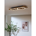 ECO-Light Luminaire de plafond RIFIA LED IP20, bois, noir 