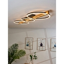ECO-Light Plafoniera TOVAK LED IP20, legno, nero dimmerabile