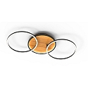 ECO-Light Plafoniera KIRU LED IP20, legno, nero dimmerabile