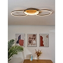 ECO-Light Plafoniera KIRU LED IP20, legno, nero dimmerabile
