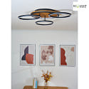 ECO-Light Plafoniera KIRU LED IP20, legno, nero dimmerabile