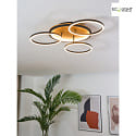 ECO-Light Plafoniera KIRU LED IP20, legno, nero dimmerabile