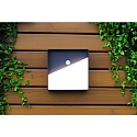 LED Akku-Wandleuchte MEG, eckig, mit PIR Sensor, 5W, 3000K, 460lm, IP44, anthrazit