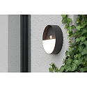 Lampada da parete a batteria MEG rotondo, con sensore IP44, antracite dimmerabile