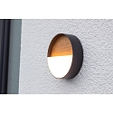 ECO-Light Lampada da parete a batteria MEG rotondo IP44, legno dimmerabile
