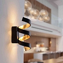 ECO-Light wall luminaire HELIX 3 flames IP20, gold, black 