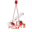 Pendant luminaire FIRE DEPARTMENT WITH FRED, nursery lamp, 2x E27, red
