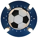 Ceiling luminaire SOCCER, nursery lamp, 4x E14 + 20x integrated LED, dark blue / white