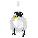 Pendelleuchte SCHAF JOHN, Kinderzimmerleuchte, 1x E27, schwarz / wei