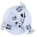 Rondell spotlight SOCCER, nursery lamp, 3x E14, silver / white