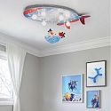 Elobra LED Ceiling luminaire LUFTSCHIFF TECHNIKWELT, 4x E14, 20 LED, light blue red