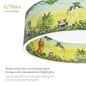Elobra LED Ceiling luminaire WILDNIS STARLIGHT TIERWELT laminated, 14W, 3000-5000K, green
