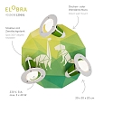 Elobra Luminaire de plafond DINOS 3 flammes E14, vert