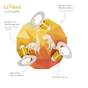 Elobra Luminaire de plafond DINOS 3 flammes E14, orange