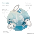 Elobra Plafoniera DINOS 3-Lampadine E14, Blu