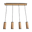 Elobra Pendant luminaire BOLIVIA 4, 4x GU10, oak natural, black Elobra Pendant luminaire BOLIVIA 4, 4x GU10, oak natural, black