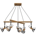 Elobra pendant luminaire CUBA 5 E14, oak natural