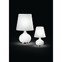 Fabas Luce Lampe de table ADE langue E27, E14 IP20, nickel satin, blanche gradable