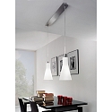 Fabas Luce Luci a sospesione DIANA 2-Lampadine, regolabile E27 IP20, Cromo, Nichel satinato dimmerabile