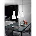 Fabas Luce Fabas Luce DIANA Pendant luminaire, E27, 3 flames, chromed / glass white