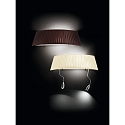 Fabas Luce Wandleuchte DOROTEA, E27, Plissee wei� / Nickel satiniert
