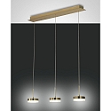 pendant luminaire DUNK 3 flames IP20, brass dimmable