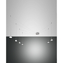 Luminaire  suspension ISABELLA 6 flammes IP20, aluminium, chrome, nickel satin, satin gradable