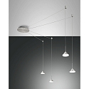 Luminaire  suspension ISABELLA 4 flammes IP20, aluminium, chrome, nickel satin, satin gradable