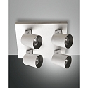 Spot MODO 4-Lampadine, regolabile GU10 IP20, Alluminio spazzolato dimmerabile