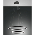 Luci a sospesione GIOTTO 2 elemento, controllabile con la voce, incluso Smartluce IP20, satinato, nero dimmerabile