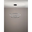 Luci a sospesione GIOTTO 2 elemento, controllabile con la voce, incluso Smartluce IP20, satinato, nero dimmerabile