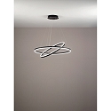 Luci a sospesione GIOTTO 2 elemento, controllabile con la voce, incluso Smartluce IP20, satinato, nero dimmerabile