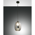 Luminaire à suspension INFINITY petit, rond, contrôlable par la voix E27 IP20, couleurs fumée, noir gradable