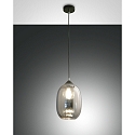 Luminaire à suspension INFINITY petit, rond E27 IP20, couleurs fumée, noir  gradable