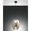 Luminaire à suspension INFINITY grand, rond E27 IP20, couleurs fumée, noir  gradable