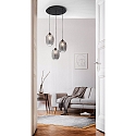 Fabas Luce Luminaire à suspension INFINITY 3 flammes, contrôlable par la voix E27 IP20, couleurs fumée, noir gradable Fabas Luce Luminaire à suspension INFINITY 3 flammes, contrôlable par la voix E27 IP20, couleurs fumée, noir gradable