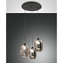 Luminaire à suspension INFINITY 3 flammes E27 IP20, couleurs fumée, noir  gradable