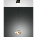 Luminaire à suspension ARABELLA court, contrôlable par la voix, Smartluce inclus IP20, ambre, noir gradable