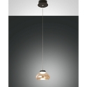 LED Pendant luminaire ARABELLA, 1x 8W, 3000K, 720lm, IP20, height 200cm max., amber