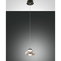Luminaire à suspension ARABELLA court, contrôlable par la voix, Smartluce inclus IP20, couleurs fumée, noir gradable