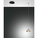 Luminaire à suspension ARABELLA langue, contrôlable par la voix, Smartluce inclus IP20, ambre, noir gradable