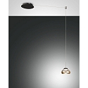 LED Pendant luminaire ARABELLA, 1x 8W, 3000K, 720lm, IP20, height 350cm max., amber