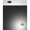 Luminaire à suspension ARABELLA langue, contrôlable par la voix, Smartluce inclus IP20, couleurs fumée, noir gradable