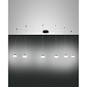 Luminaire à suspension ARABELLA 6 flammes, contrôlable par la voix, Smartluce inclus IP20, noir, blanche gradable
