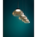 Fabas Luce Luci a sospesione ARABELLA 4-Lampadine, rotondo IP20, ambra, nero dimmerabile