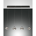 Luminaire à suspension ARABELLA 4 flammes, rond, contrôlable par la voix, Smartluce inclus IP20, couleurs fumée