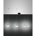 Luminaire à suspension ARABELLA 4 flammes, langue, contrôlable par la voix, Smartluce inclus IP20, noir, blanche gradable